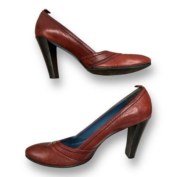 Biala Red Pumps Heels Made In Italy Size 8 - Picture 6 of 9